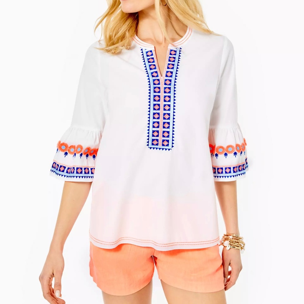 Lilly Pulitzer Rosa Tunic resort white size Medium worn once
